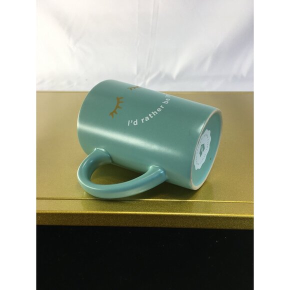 Family Inspired Meals by Ayesha Curry "I'd rather be in bed" Coffee Tea Mug Teal - Picture 7 of 12